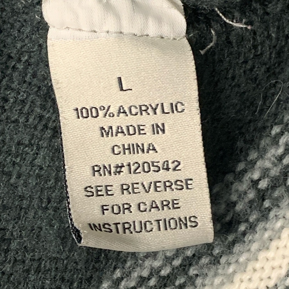 Women’s Remain Gray Acrylic Open Style Sweater Striped Cardigan Large - Picture 7 of 9